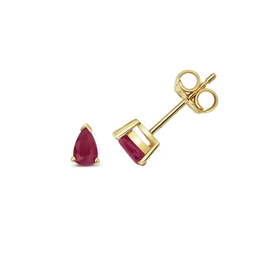 Ruby Pear Claw Set Studs